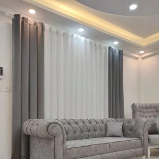پرده پانچی طوسی